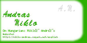 andras miklo business card